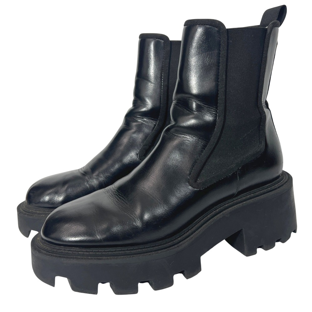 Zara Lug Sole Chelsea Boots 39 US 8 Chunky Whimsigoth Grunge Punk Biker Goth